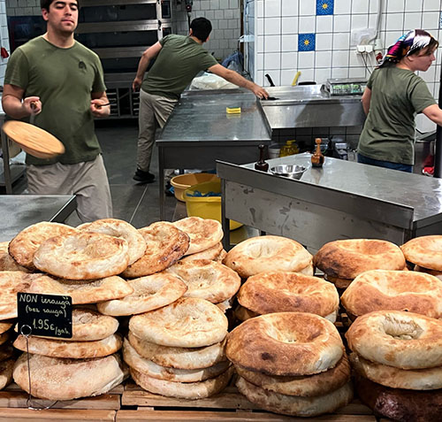 Freshly baked Uzbek bread 